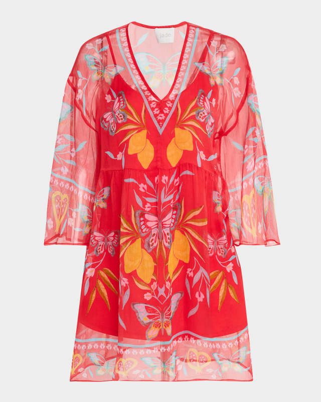 Barbara Floral-Print Silk Chiffon Mini Dress